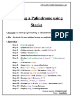 Exercise 4 - Checking A Palindrome Using Stacks
