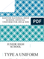 Banton National High School Official Uniform For Jhs & Shs
