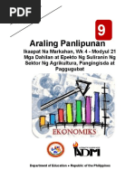 AP9 q4 Mod21 Wk4 Mga Dahilan at Epekto NG Suliranin NG Sektor NG Agrikulturapangingisda at Paggugubat v4