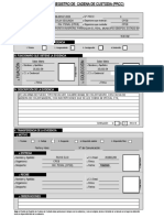 Formata de Planilla de Registro de Cadena de Custodia