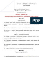 Legislação Horários de Trabalho