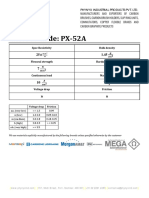 Material Code: PX-52A: Spec Resistivity Bulk Density Flexural Strength Hardness HR