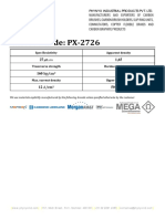 Material Code: PX-2726: KG/CM A/cm M/sec