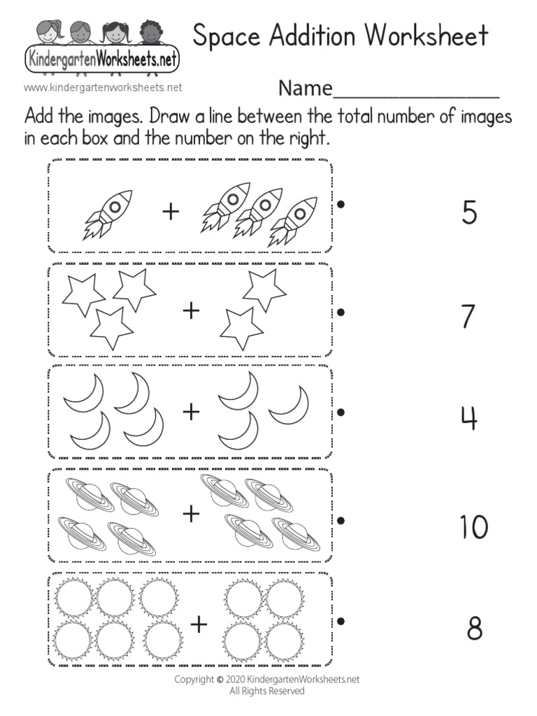Space Math Worksheet | PDF