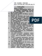 Prova de Álgebra Do Vestibular Do IME de 1968/1969 (Jornal Com Soluções)