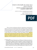 Pensar A Educação Do Corpo Na Escola e para A Escola