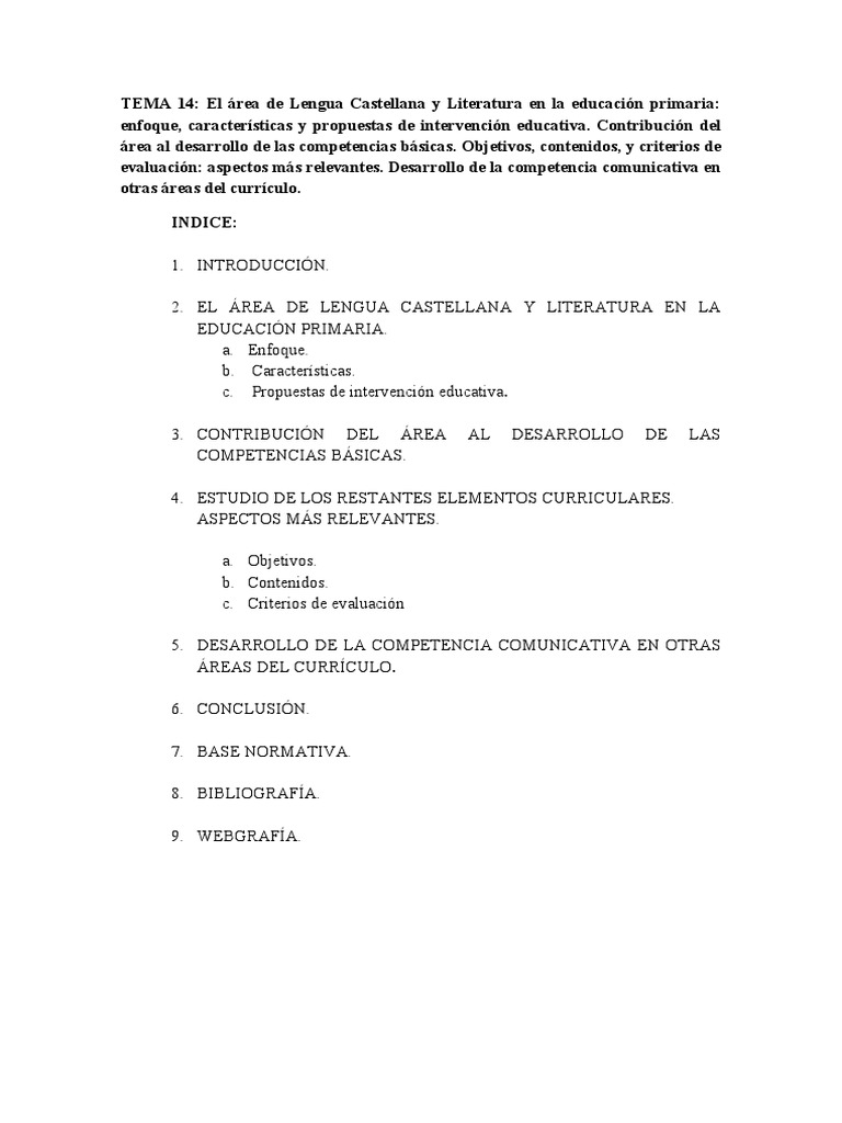 Tema 14 | PDF | Plan de estudios | Aprendizaje