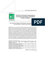 The Role of Civil Society Organizations in Promoting Social Inclusion Among Rural Dwellers in Nigeria