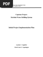 Initial Project Implementation Plan: Capstone Project: Meribah Water Refilling System