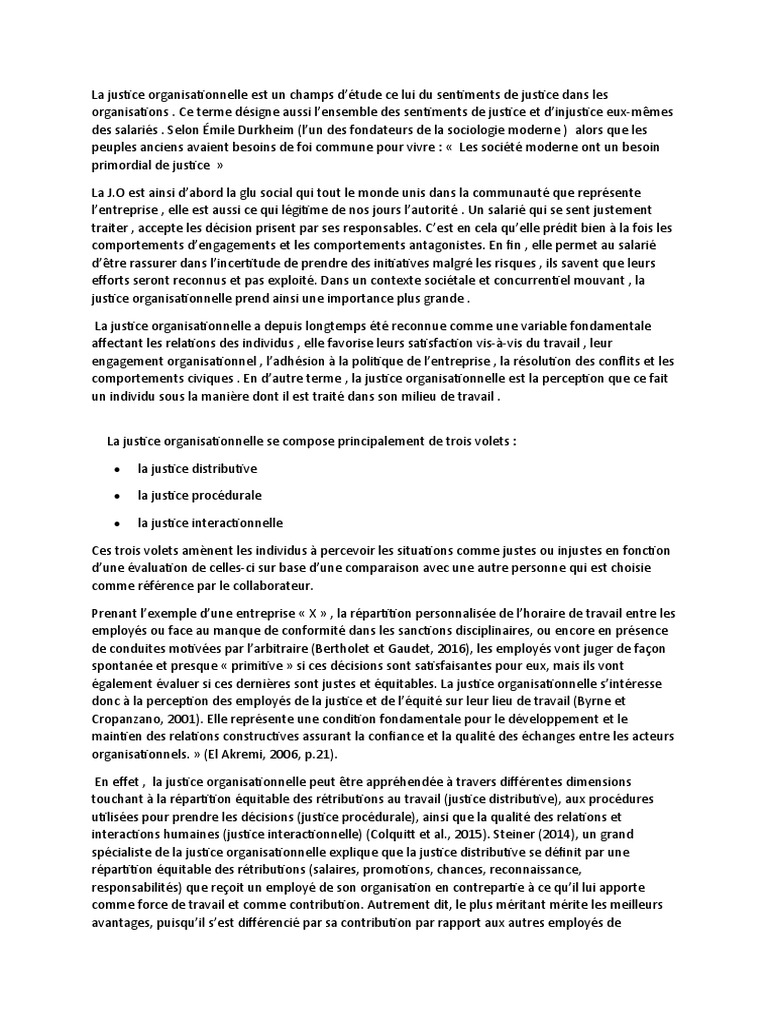 Impact de la justice organisationnelle | PDF | Justice | Crime et violence
