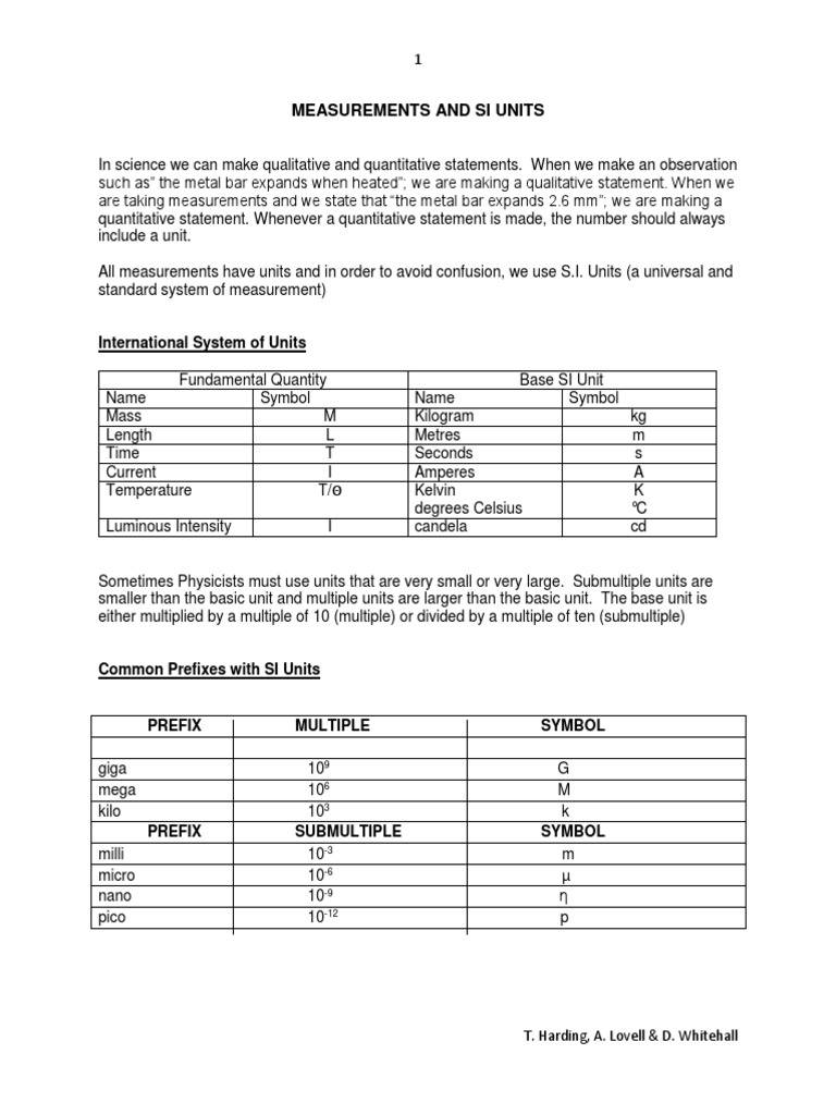 SI Units and Mass Measurement Guide | PDF | International System Of ...