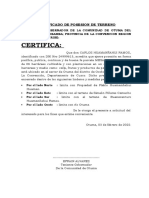 Certificado de Posesion de Terreno