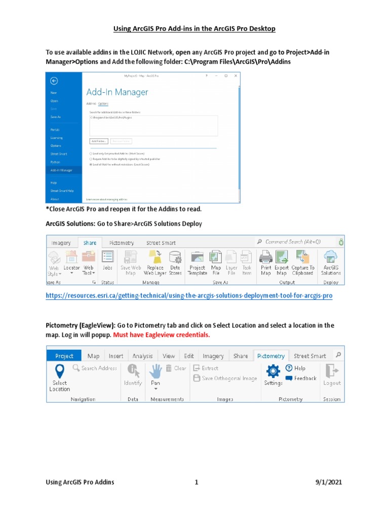 Using Arcgis Pro Add-Ins in The Arcgis Pro Desktop: To Use Available ...