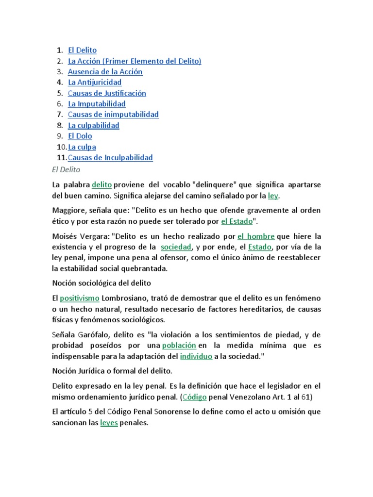 Elementos y Conceptos del Delito | PDF | Derecho penal | Violación