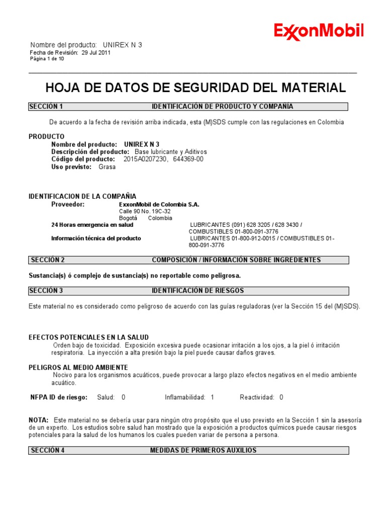 MSDS Mobil Dte Oil Heavy Medium | PDF | Agua | Química