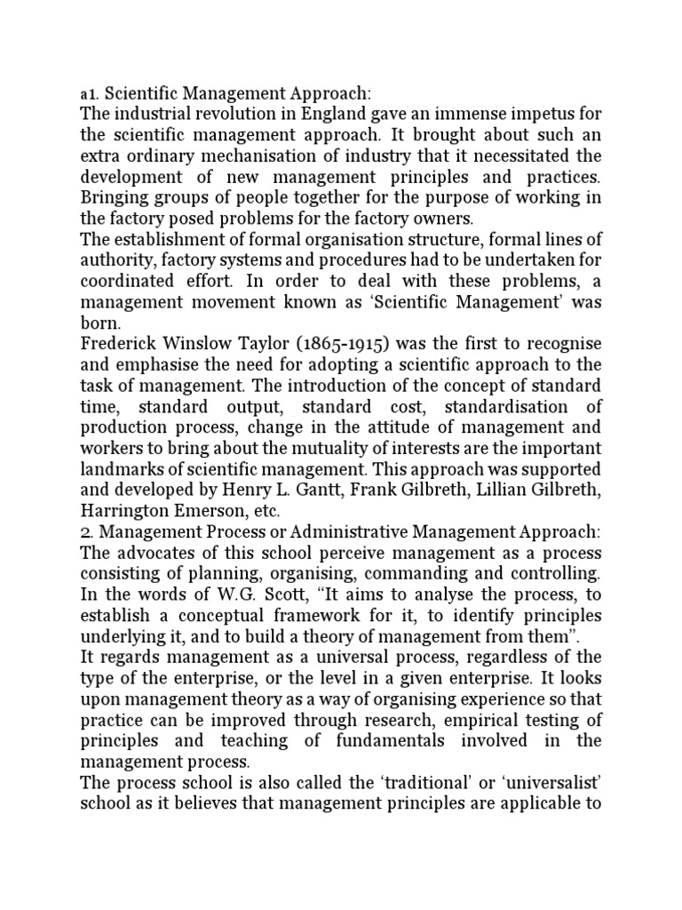 Overview of Management Approaches | PDF | System | Systems Theory