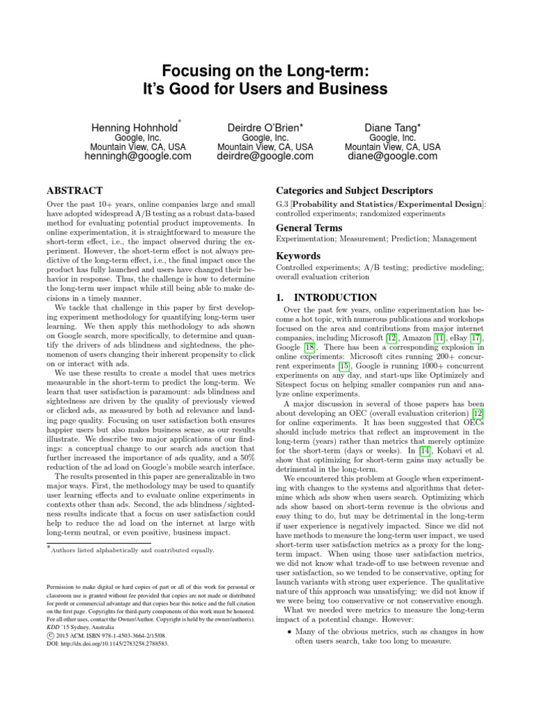Focus on long run google pdf experiment http cookie