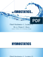 Hydrostatics : Fluid Mechanics 1, Lecture #1 Dr. Ir. Pieter C. Roos