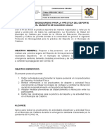Protocolos para La Practica Deportiva y Actividad Fisica en El Municipio de Caldono
