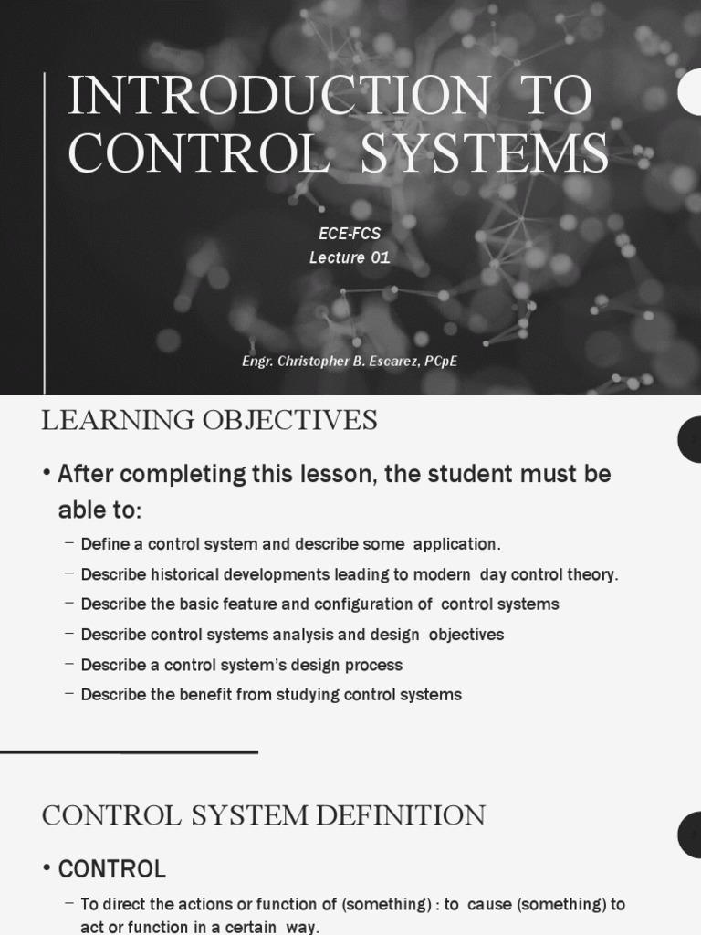 Introduction To Control Systems: Ece-Fcs | PDF | Control Theory ...