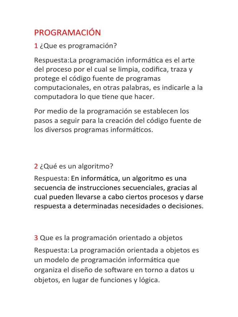 PROGRAMACIÓN | PDF | Informática