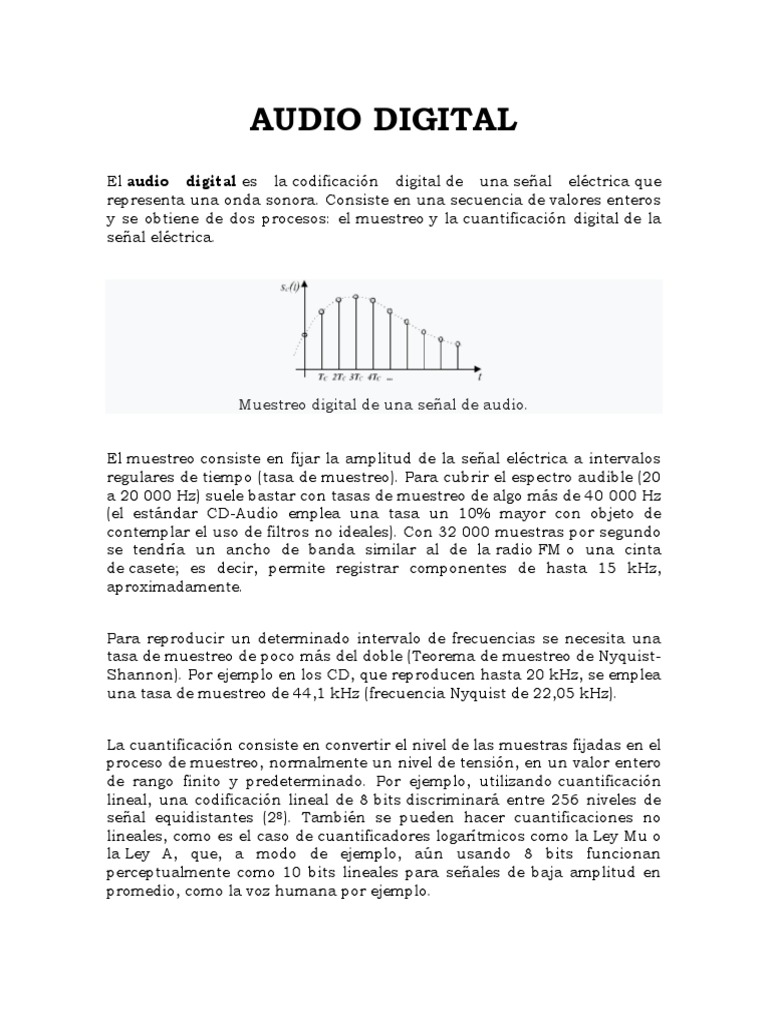 006 Audio Digital | PDF | Audio digital | Conversor analógico a digital
