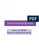 Corporate Financial Reporting & Analysis: Session 6, 7 & 8: MBA 2020 Preparing and Understanding Income Statement