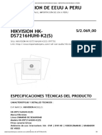 Hikvision Hk-Ds7216huhi-K2 (S) - Importacion de Eeuu A Peru