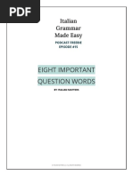 Eight Important Question Words: Italian Grammar Made Easy