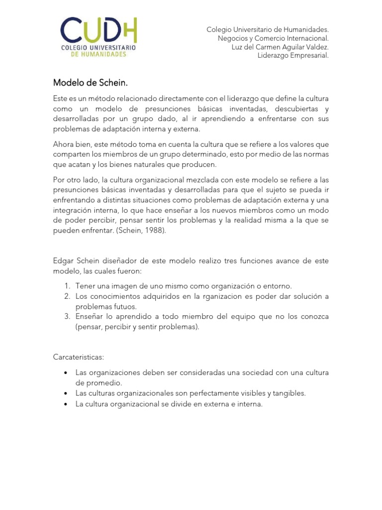 Modelo de Schein en Cultura Organizacional | PDF | Cultura ...