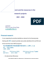 The Management and The Resources in The Research Projects 2021 - 2022