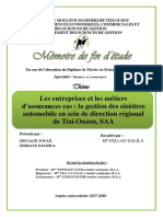 Thème Les Entreprises Et Les Métiers D Assurances Cas La Gestion Des Sinistres Automobile en Sein de Direction Régional de Tizi-Ouzou, SAA