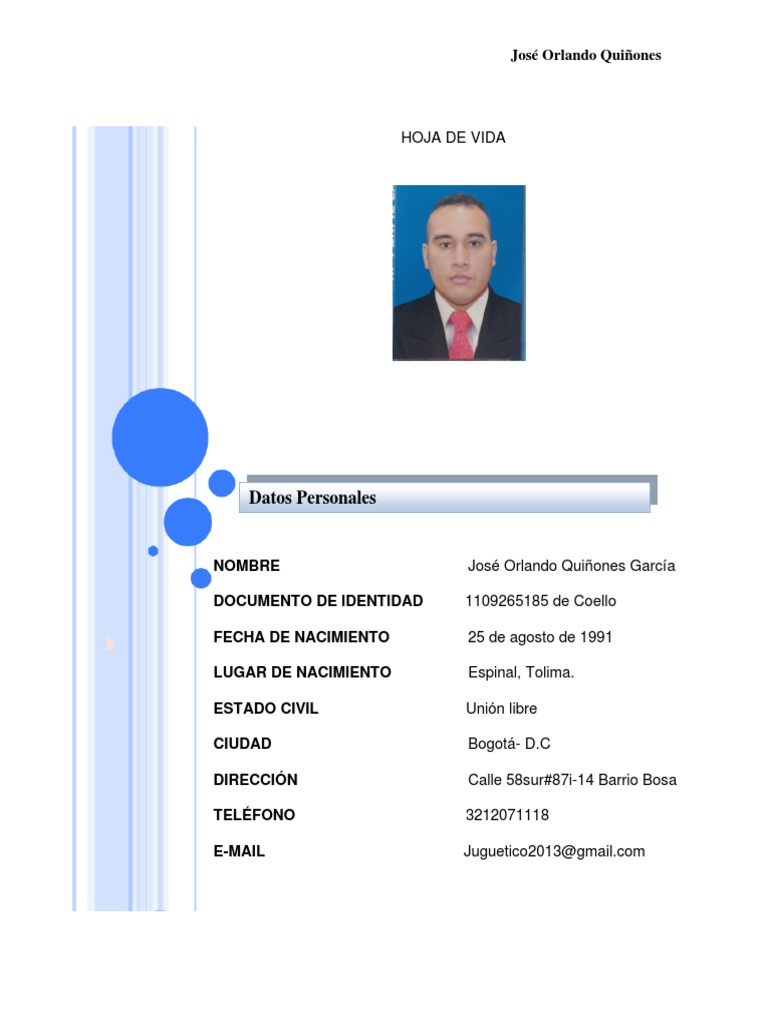 Formato Hoja de Vida Sencilla en Blanco para Descargar-018pdf | PDF