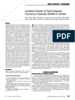 Residual and Antimicrobial Activity of Final Irrigation Protocols On Enterococcus Faecalis Biofilm in Dentin