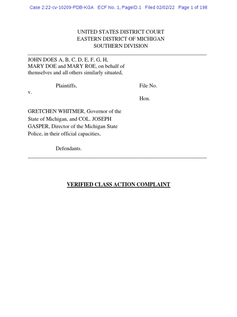 Aclu Sora Class Action | PDF | Recidivism | Ex Post Facto Law