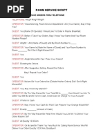 Restaurant Service Sequence Script | PDF | Menu | Hors D'oeuvre