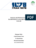 Makalah Penggunaan Handtools Yang Benar Dan Salah - Gusti Firman Noor