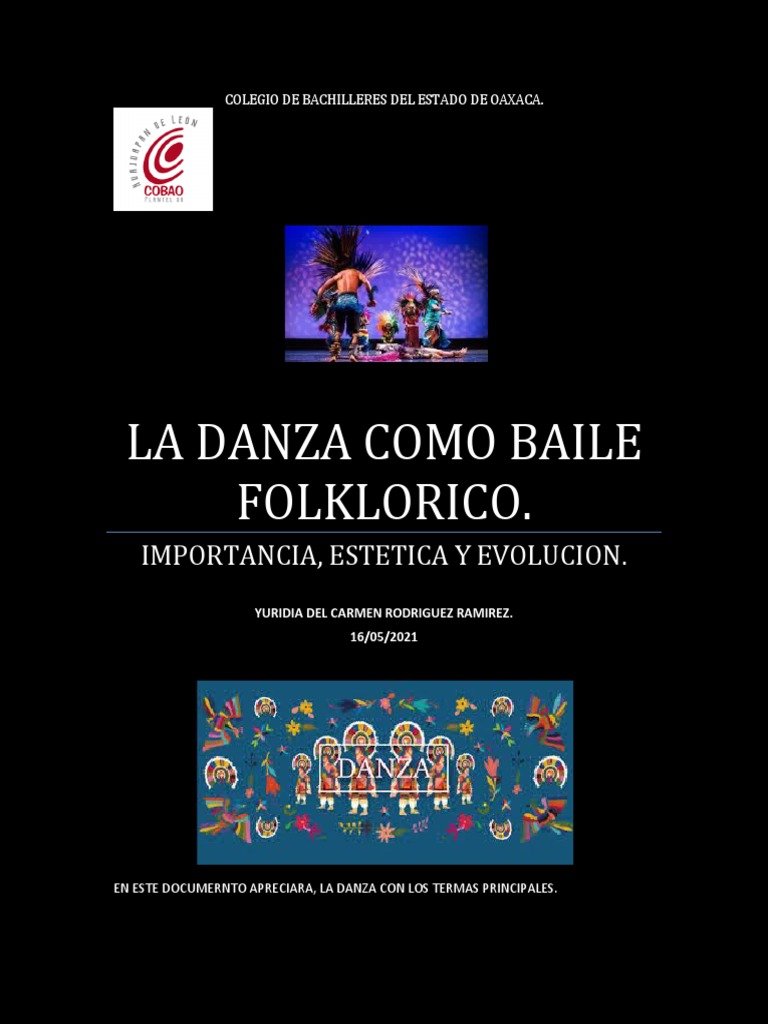 La Danza Como Baile Folklorica | PDF | Bailes | Folklore