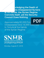 By Acknowledging The Death of 836 Forcibly Disappeared Syrians at Its Hands The Syrian Regime Convicts Itself en