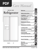 Frigid A Ire Refrigerator - Manual