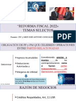 Reformas Fiscales 2022 Temas Selectos CADEFI