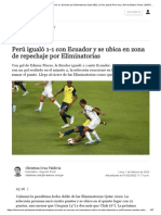 Marcador y Resultado de Perú vs. Ecuador por Eliminatorias Qatar 2022 _ Cómo quedó Perú hoy _ Gol de Edison Flores