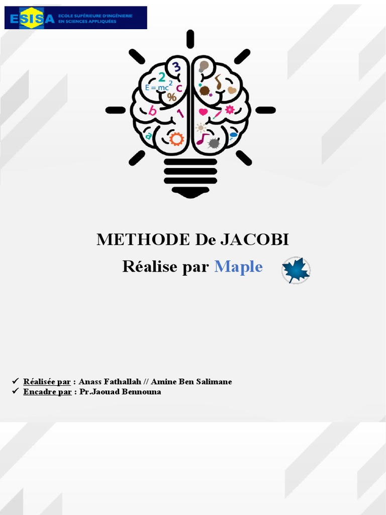 Méthode de Jacobi en Algèbre Linéaire PDF Matrice (Mathématiques — free download