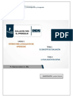 Evaluación aprendizaje criterios