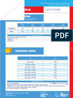 Tarifas Correo Nacional