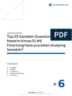 Top 25 Swedish Questions You Need To Know S1 #6 How Long Have You Been Studying Swedish?