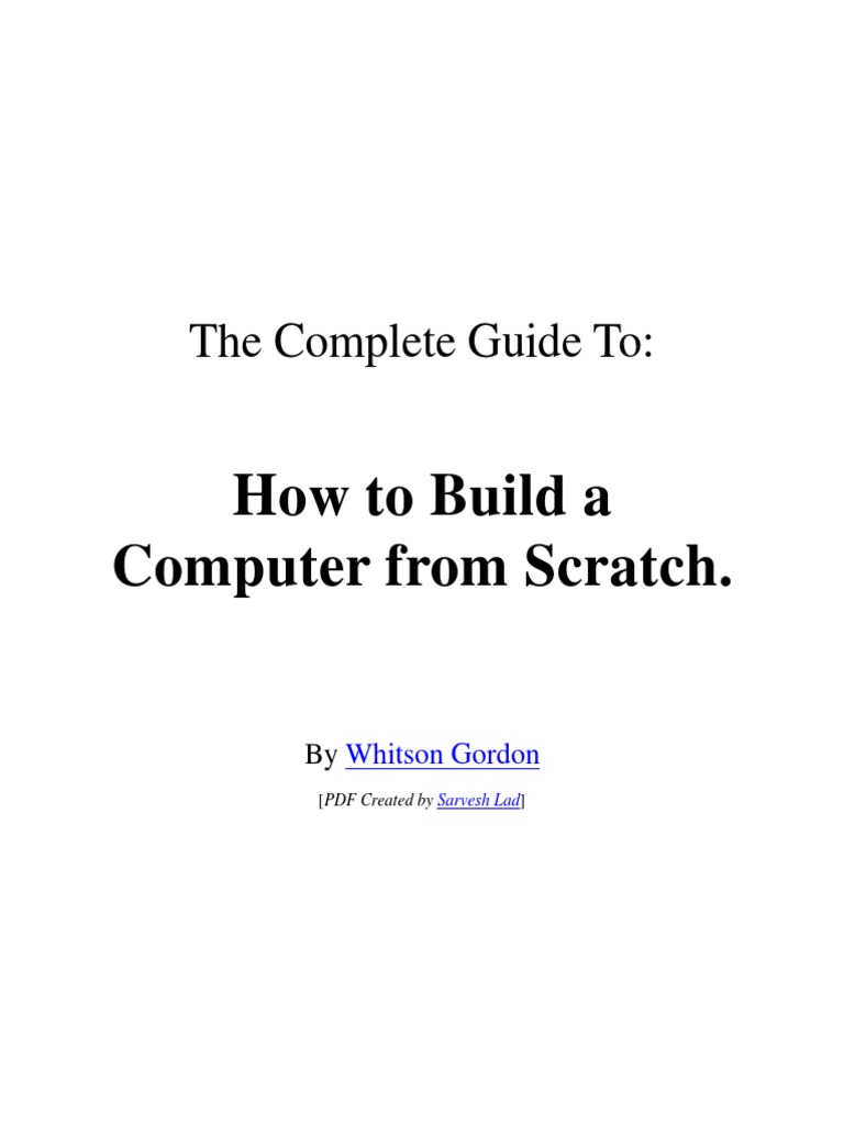 How To Build A Computer From Scratch Pdf