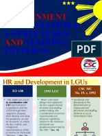 Organizationa L Structures Staffing Patterns: Local Government AND