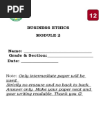 Business Ethics: Grade & Section