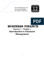 Business Finance: Introduction To Financial Management
